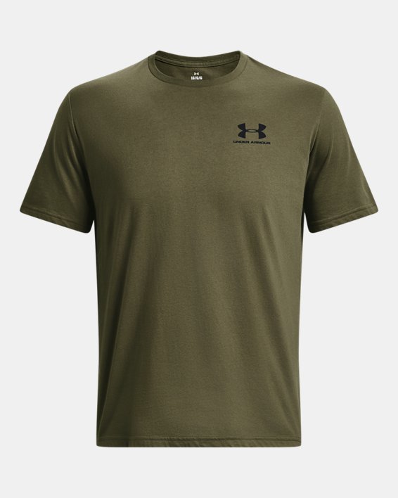 Men's UA Sportstyle Left Chest Short Sleeve Shirt, Green, pdpMainDesktop image number 4